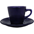 Cobalt Blue Short Restaurant Cup Saucer